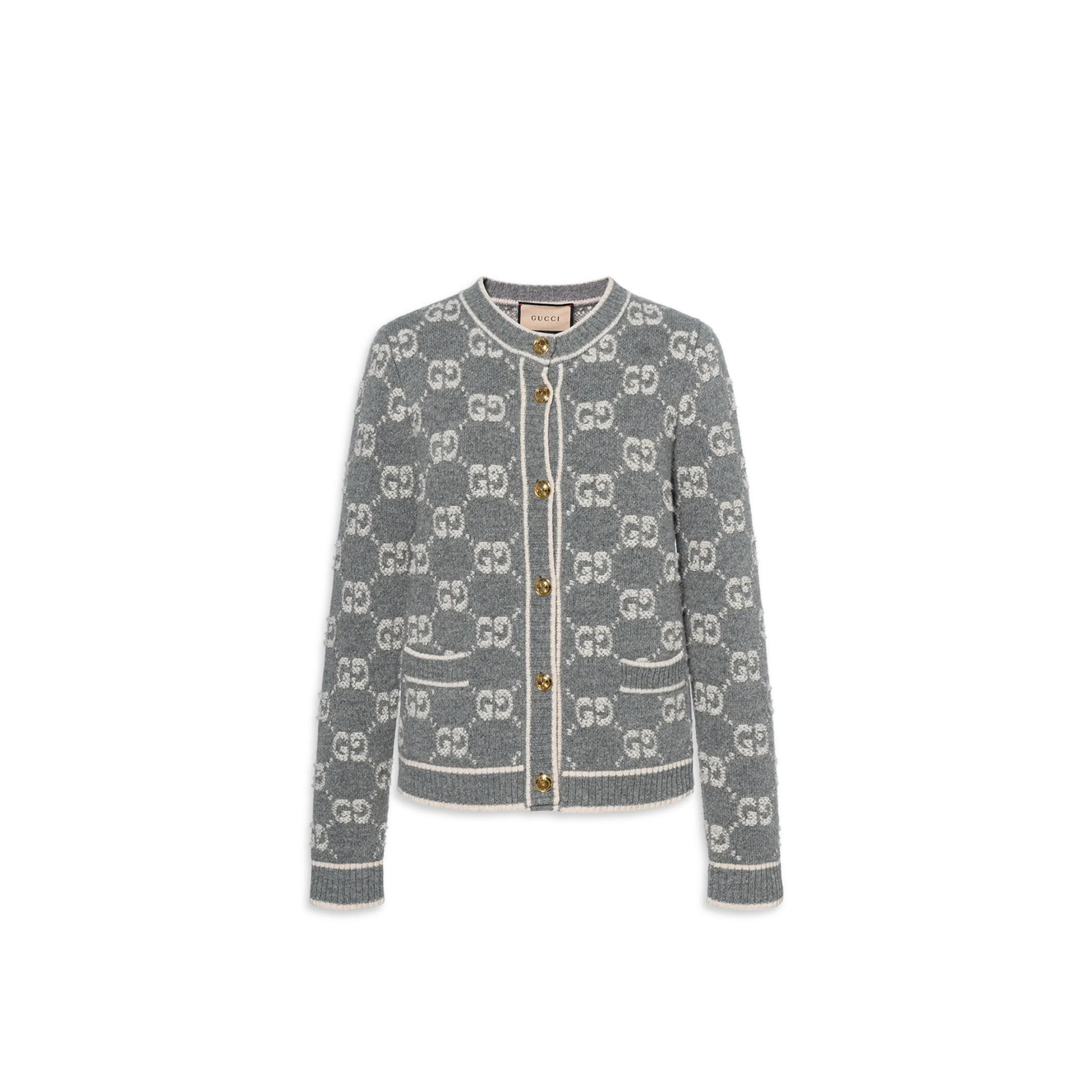 Gvc*1 wool jacquard knit cardigan 713300